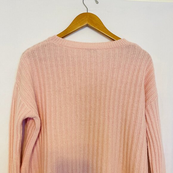 Rails Joelle Ribbed Sweater Wool Cashmere Blend Cropped Boxy Pink Size Medium - Picture 10 of 15